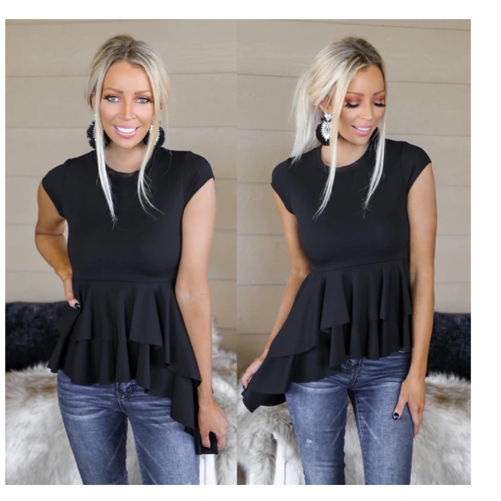 Peplum Black Top